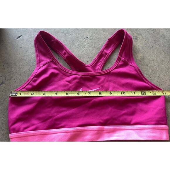 NIKE Women’s Size Medium DRI-FIT Support Sports Yoga/Gym Bra-Magenta Pink - Picture 5 of 10